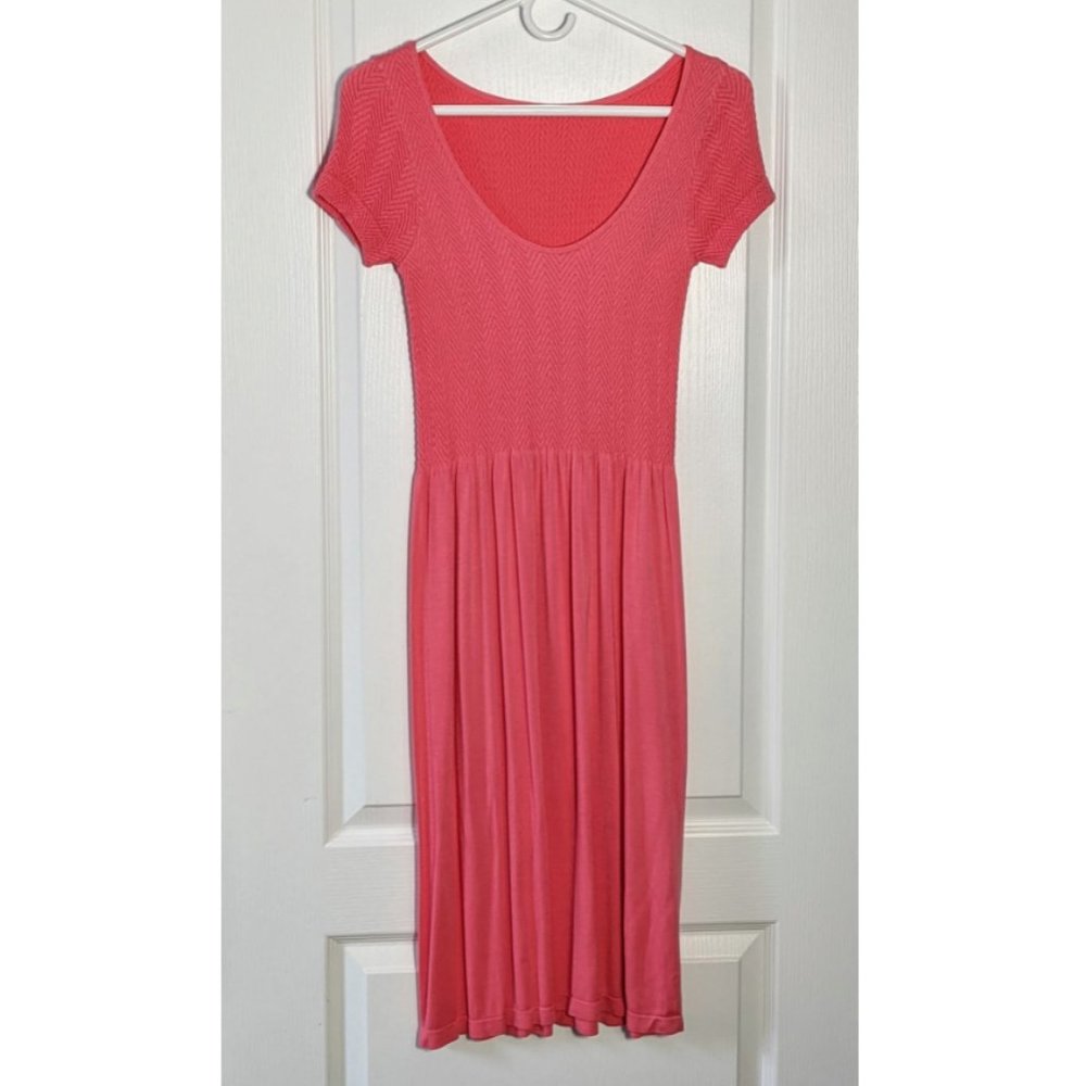 Elietian Coral Short Sleeve Scrunchy Top Dress